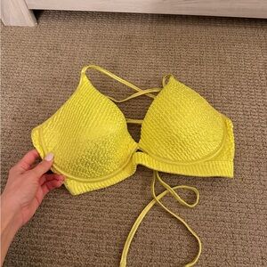 Luli Fama Neon Yellow Bikini Top